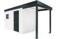 GARDEON® Gartenhaus mit Hörmann-Tür und Fenster und überdachtem Bereich